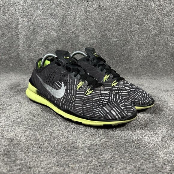 NIKE Free TR Fit 5.0 704695-017 Women's Sz 11 Black Metallic Volt Running Shoes - Picture 2 of 12